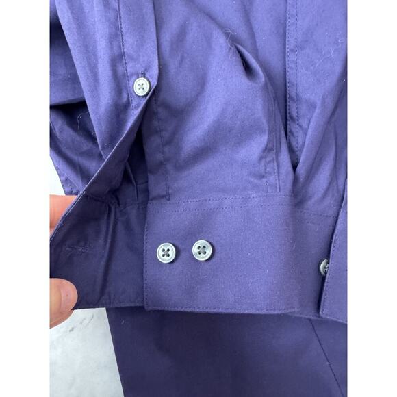 Calvin Klein Purple Satin Placket Shirt Size S Whimsigoth Contrast Trim Temp Reg - Picture 9 of 9